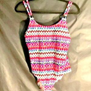 Catalina Swimsuit One Piece Women's Pink/Blue Geometric Sz 10